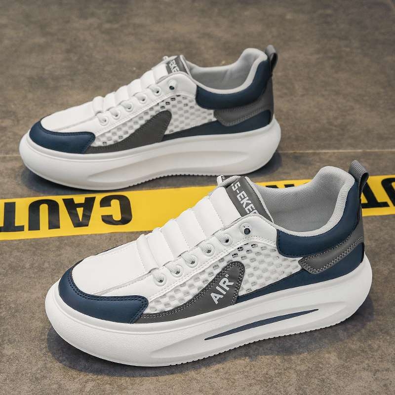 Pantofi sport pentru bărbați, primăvară, plasă respirabilă, talpă groasă, șireturi, pentru timp liber și călătorii