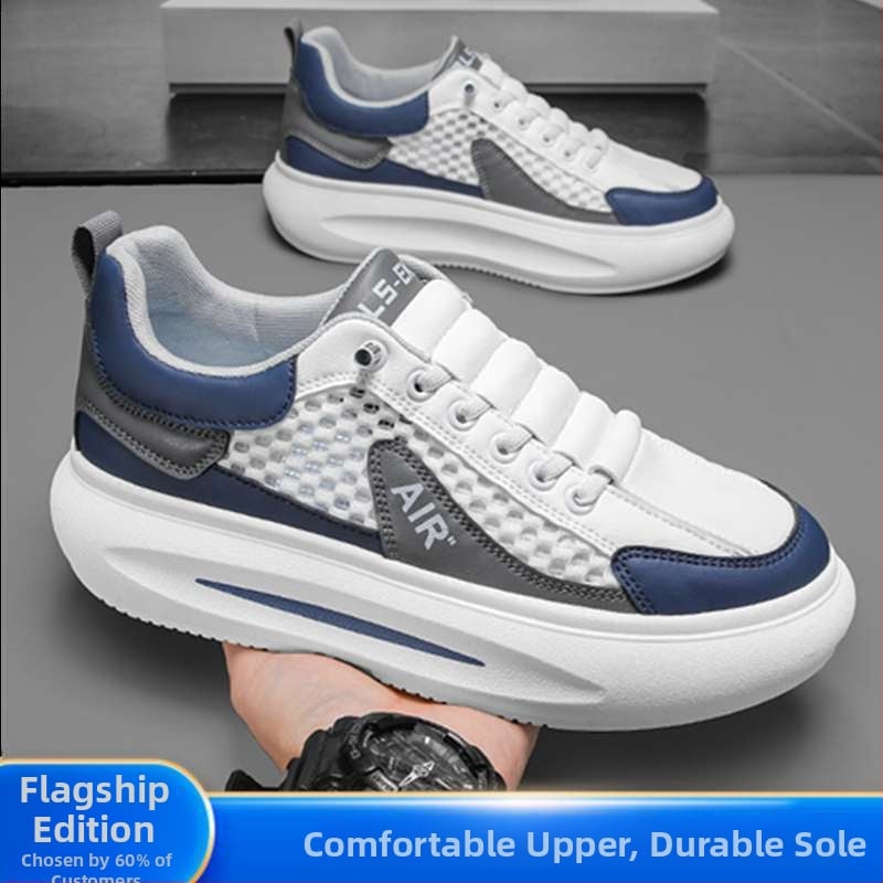 Pantofi sport pentru bărbați, primăvară, plasă respirabilă, talpă groasă, șireturi, pentru timp liber și călătorii