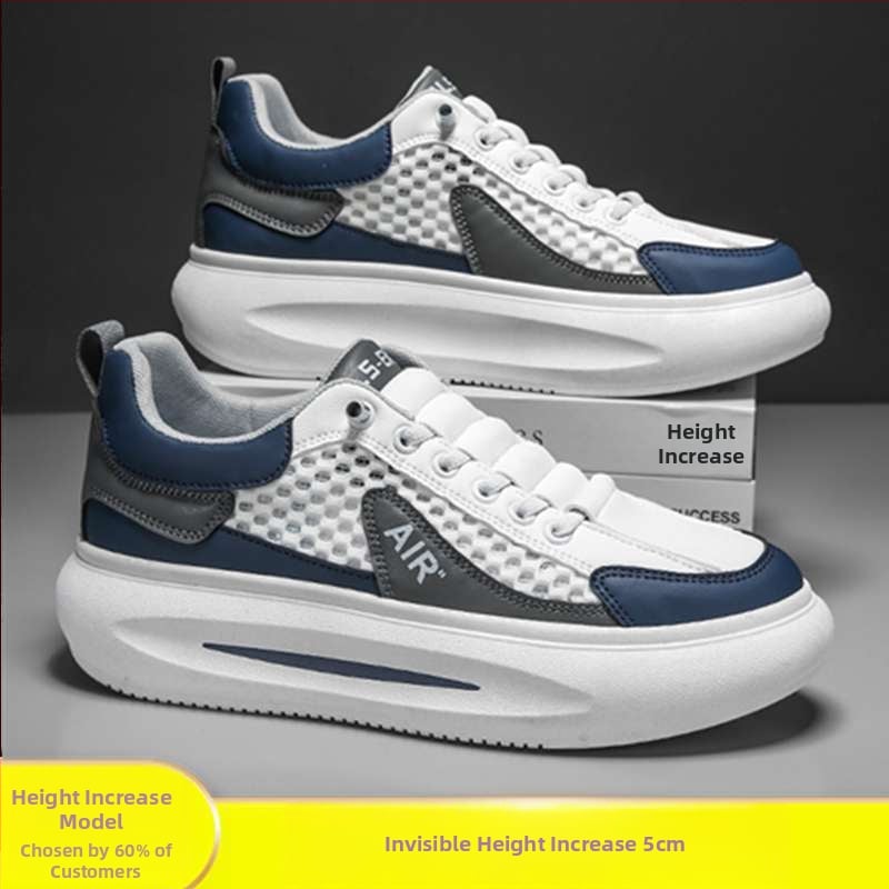 Pantofi sport pentru bărbați, primăvară, plasă respirabilă, talpă groasă, șireturi, pentru timp liber și călătorii