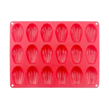 18-камерна силиконова форма за мадлени, форма с черупка, хранителен силикон, антипригарна, устойчива на високи температури