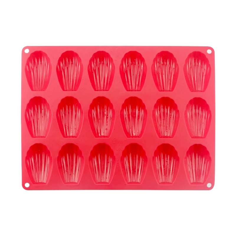 18-камерна силиконова форма за мадлени, форма с черупка, хранителен силикон, антипригарна, устойчива на високи температури