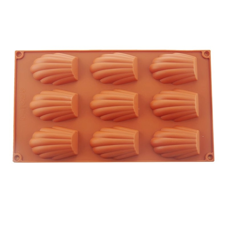 18-камерна силиконова форма за мадлени, форма с черупка, хранителен силикон, антипригарна, устойчива на високи температури