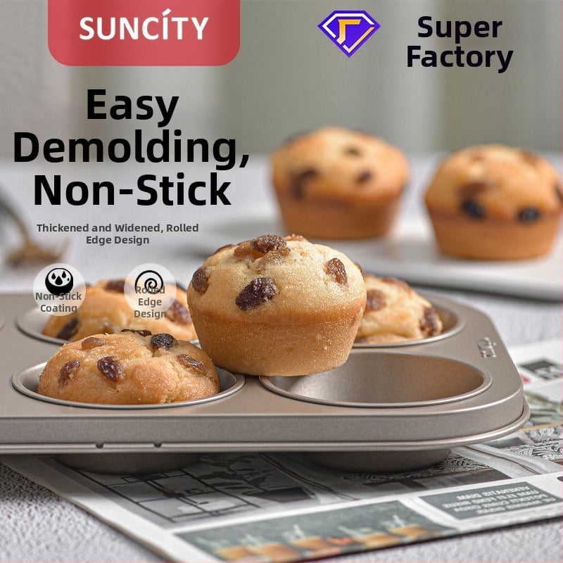 Φόρμα μαφίν με 9 θήκες, από χάλυβα άνθρακα, επίπεδη βάση, στυλ light luxury