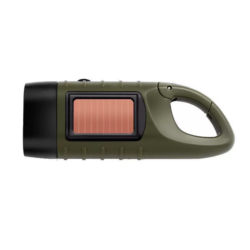 Φακός χειρός με ηλιακή και μηχανική φόρτιση, LED 500 lm, μπαταρία 1000 mAh, φόρτιση 3 ωρών, δέσμη 180°