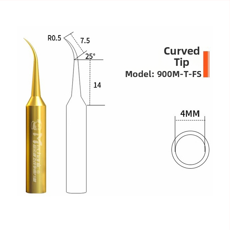 Repairman spájkovacia špička z meďe – presná uhlová špička (elbow), séria Flying soldering iron tip, bez olova