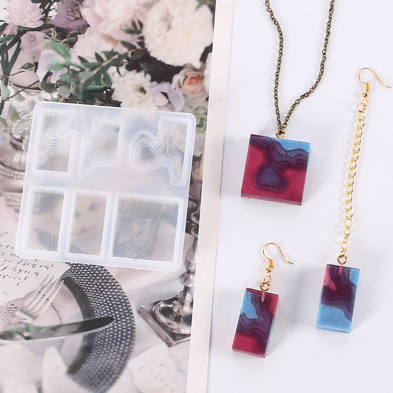 Formă din silicon pentru prăjituri – formă neregulată, design picătură de cristal și val de apă, motiv pandantiv insular