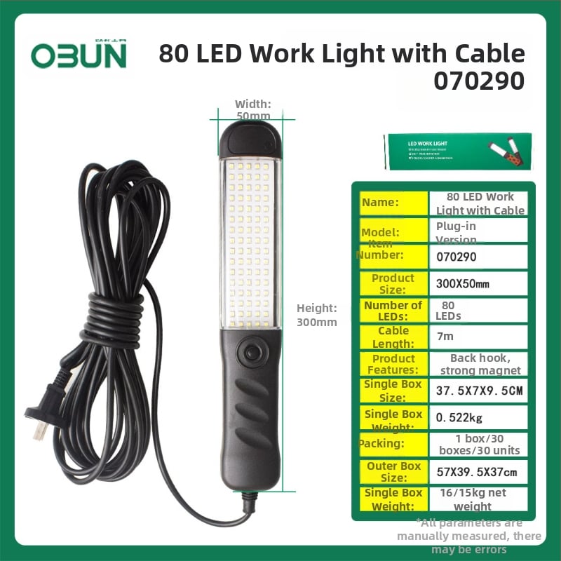 LED работна светлина за авто ремонт със магнит — Oubang, 25 LED диоди, акс. №123, за ремонт и декорация на автомобил