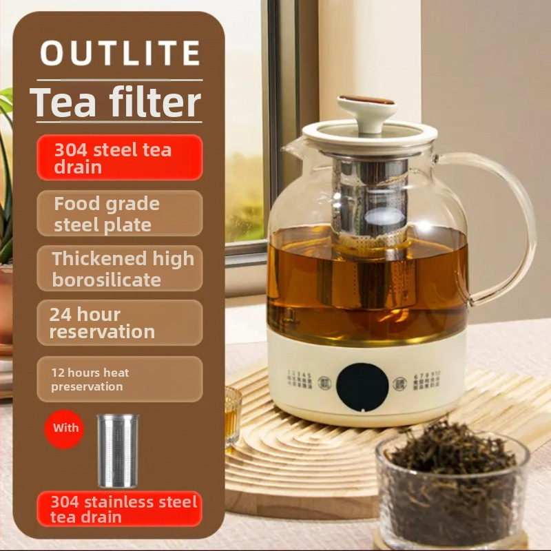 Daudzfunkcionālais veselības tējkanna, tilpums 1 L, 220 V, 300–350 W, keramikas iekšējais tanka, šķidruma izplešanās termostats