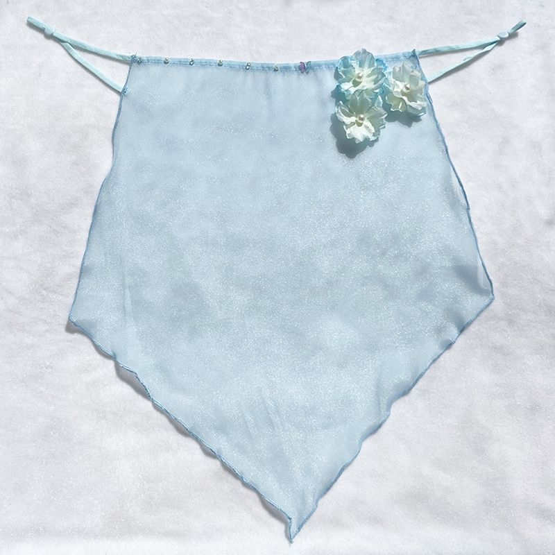 Ősi stílusú Hanfu virágos fátyol gyöngyökkel, UV védelem, fülhöz akasztható kiegészítő — Márka Unique; Készleten; Nyár 2021