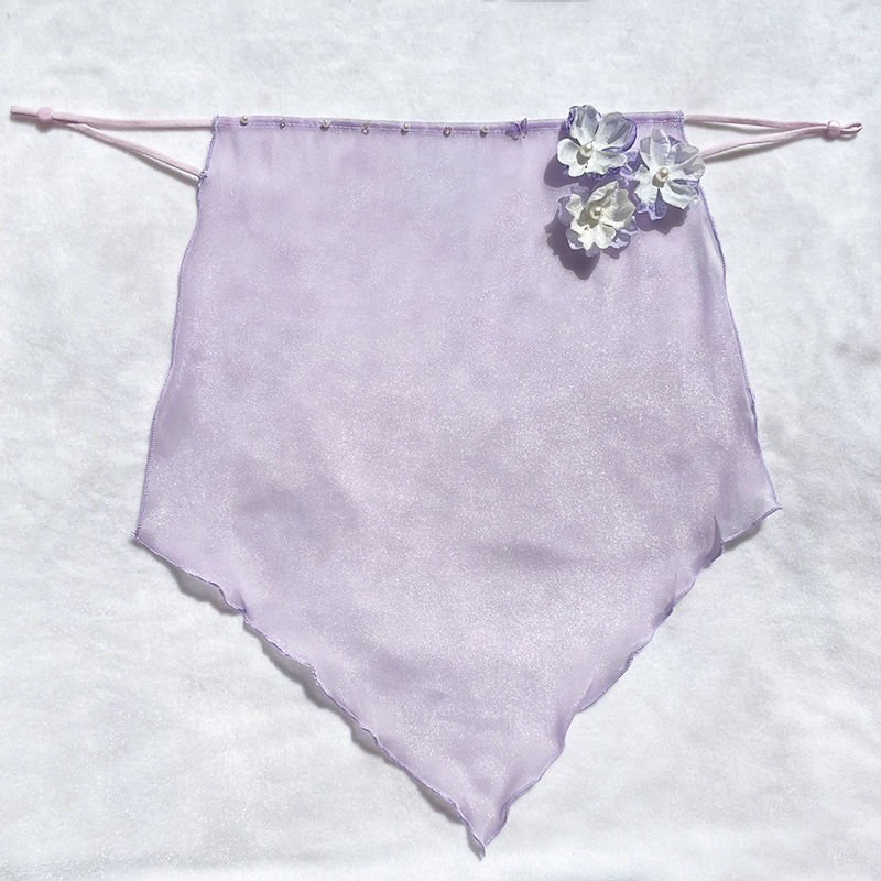 Ősi stílusú Hanfu virágos fátyol gyöngyökkel, UV védelem, fülhöz akasztható kiegészítő — Márka Unique; Készleten; Nyár 2021