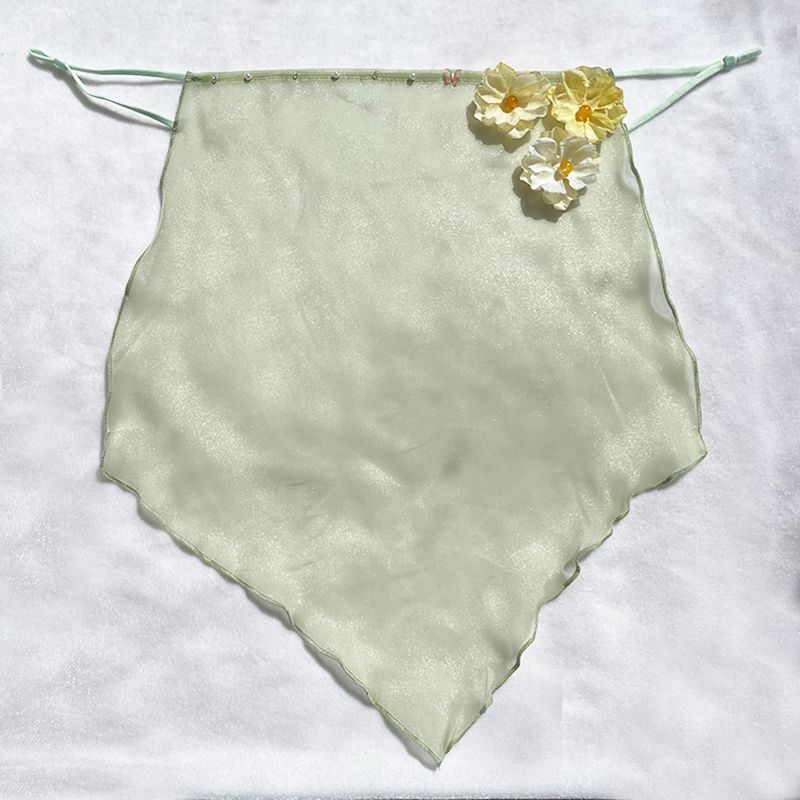 Ősi stílusú Hanfu virágos fátyol gyöngyökkel, UV védelem, fülhöz akasztható kiegészítő — Márka Unique; Készleten; Nyár 2021