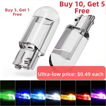 LED DRL automobiliui su didelio ryškumo objektyvu, 12V, T10 kištukas, W5W lemputė registracijos numeriui