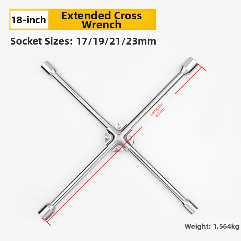 Гаечен ключ с кръстовиден накрайник за смяна на гуми, CR-V материал, хромирано покритие, Exploit/Explore