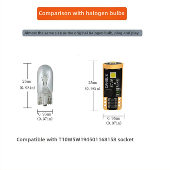T10 pločio indikatorinė lempa – LED 3SMD3030, CANBUS suderinama, įtampa 12–30 V, galia 3 W