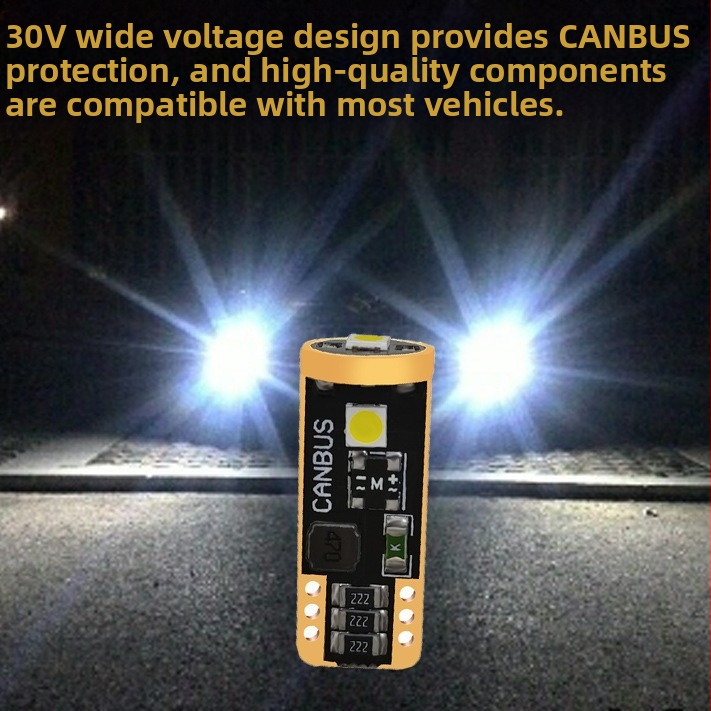 T10 platuma indikatorgaismas – LED 3SMD3030, CANBUS saderīgs, spriegums 12-30 V, jauda 3 W