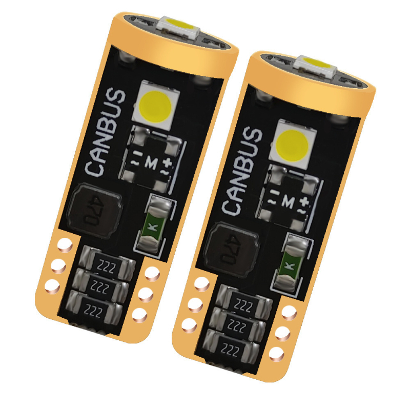 T10 pločio indikatorinė lempa – LED 3SMD3030, CANBUS suderinama, įtampa 12–30 V, galia 3 W