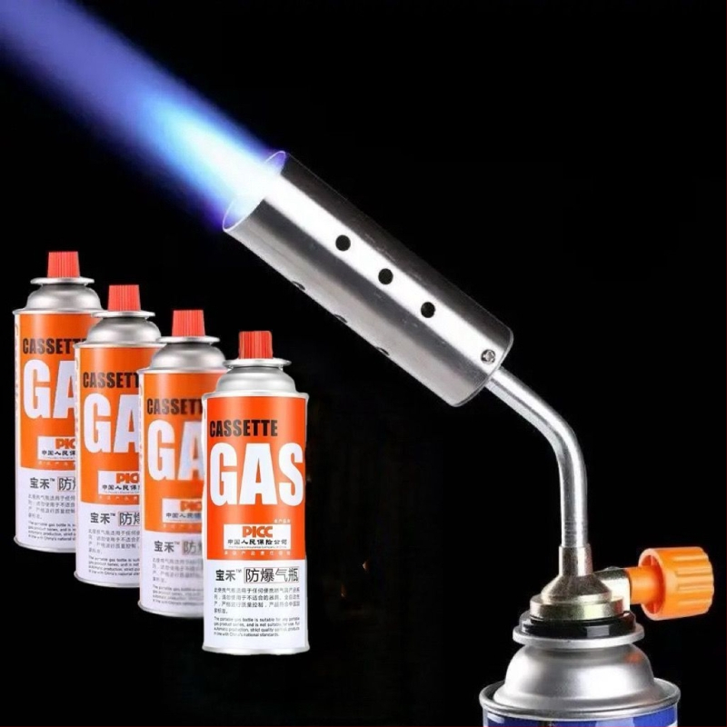 Kartridžu gāzes lāpu sprausla – barbekjū uzliesmojumam un metināšanai – vara sakausējuma korpuss