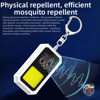 Ultrahangos elektromos szúnyogriasztó beltéri használatra, éjjeli fény funkcióval, M61 modell, újratölthető, 10W, 5V