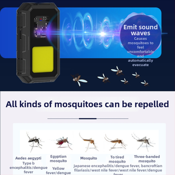 Ultrahangos elektromos szúnyogriasztó beltéri használatra, éjjeli fény funkcióval, M61 modell, újratölthető, 10W, 5V