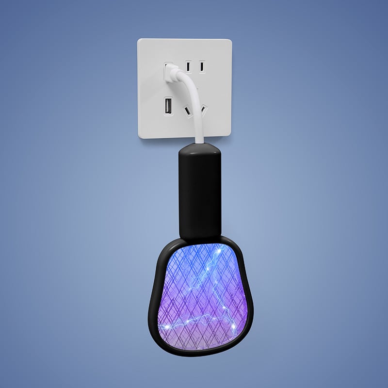 Електрическа лампа за убиване на комари с UV светлина; светлинен капан и електрошок; алуминиева мрежа; ABS корпус; без вградена батерия