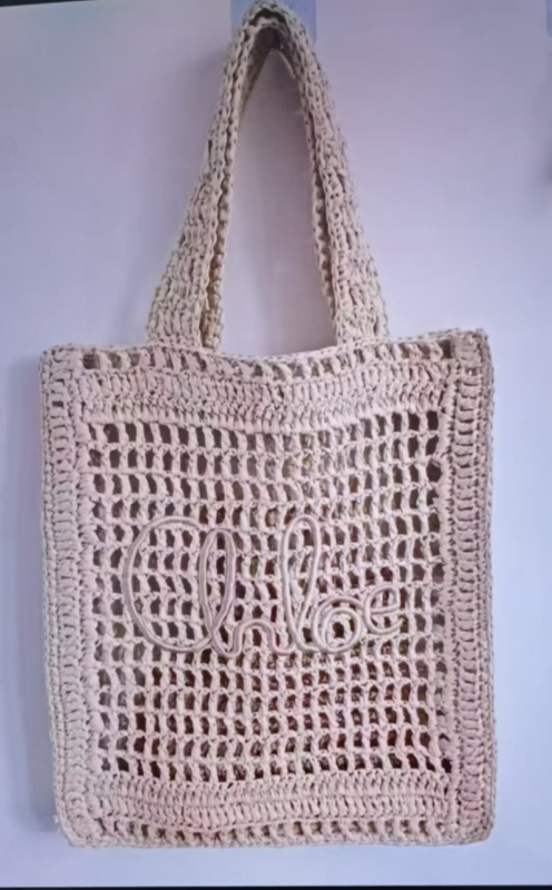 Geantă de umăr din paie, țesătură cu perforații, capacitate mare, formă verticală pătrată, buzunar deschis, crossbody