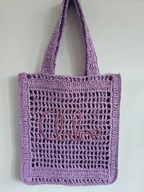 Geantă de umăr din paie, țesătură cu perforații, capacitate mare, formă verticală pătrată, buzunar deschis, crossbody