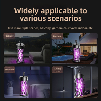 Лампа за убийство на комари с USB зареждане, преносима за вътрешна и външна употреба, LED осветление, електрически удар, вградена батерия 501–800 mAh, обхват 11–20㎡