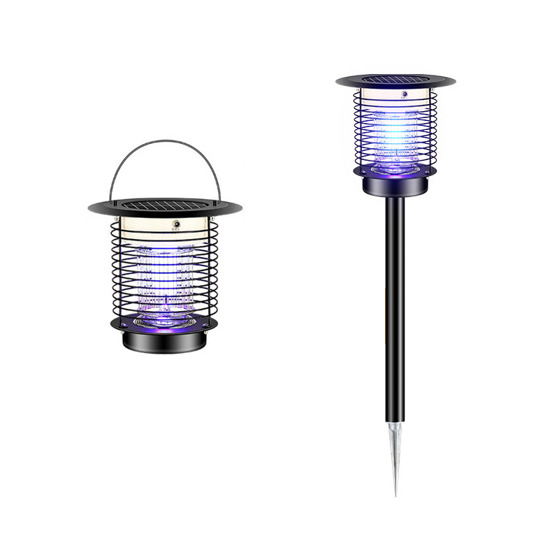 Lampa solară pentru eliminarea ţânţarilor, exterior – baterie încorporată 2001–2500 mAh, capcana LED pentru insecte, plasă din oțel inoxidabil, acoperire 41–60㎡, design fix