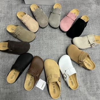 TEEMAZZI moterų mule su piršto kapu iš natūralios odos, kasdieniai laisvalaikio batai moterims, EVA padas, odinė vidinė danga (Viršutinė medžiaga: oda; Padas: EVA; Vidinis: oda)