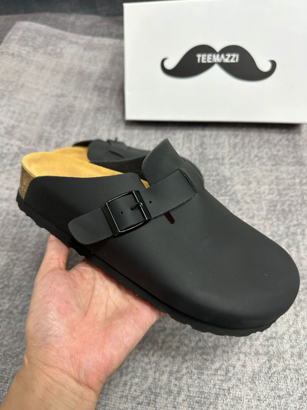 TEEMAZZI moterų mule su piršto kapu iš natūralios odos, kasdieniai laisvalaikio batai moterims, EVA padas, odinė vidinė danga (Viršutinė medžiaga: oda; Padas: EVA; Vidinis: oda)