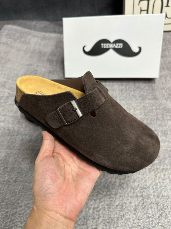 TEEMAZZI moterų mule su piršto kapu iš natūralios odos, kasdieniai laisvalaikio batai moterims, EVA padas, odinė vidinė danga (Viršutinė medžiaga: oda; Padas: EVA; Vidinis: oda)