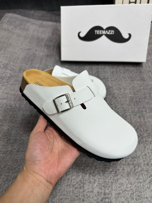 TEEMAZZI moterų mule su piršto kapu iš natūralios odos, kasdieniai laisvalaikio batai moterims, EVA padas, odinė vidinė danga (Viršutinė medžiaga: oda; Padas: EVA; Vidinis: oda)