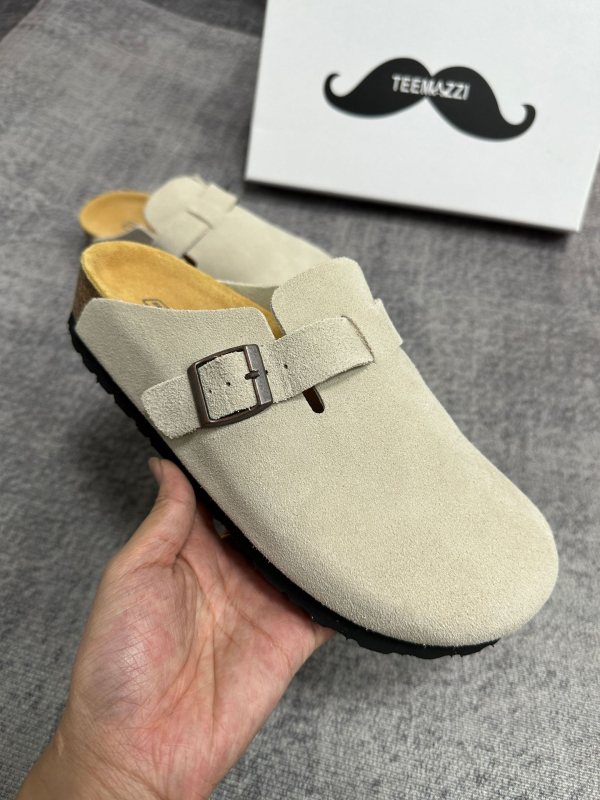 TEEMAZZI moterų mule su piršto kapu iš natūralios odos, kasdieniai laisvalaikio batai moterims, EVA padas, odinė vidinė danga (Viršutinė medžiaga: oda; Padas: EVA; Vidinis: oda)