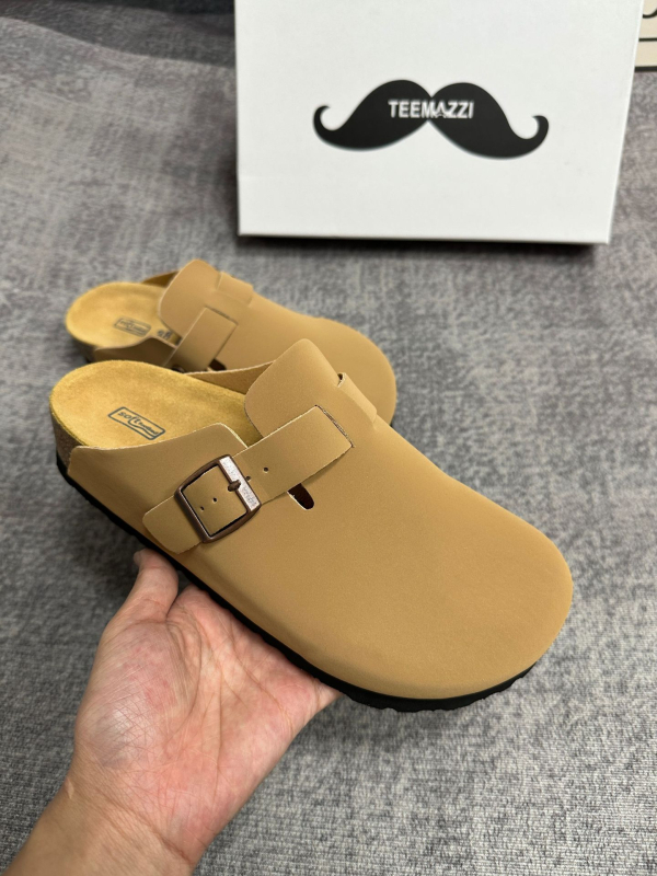 TEEMAZZI moterų mule su piršto kapu iš natūralios odos, kasdieniai laisvalaikio batai moterims, EVA padas, odinė vidinė danga (Viršutinė medžiaga: oda; Padas: EVA; Vidinis: oda)