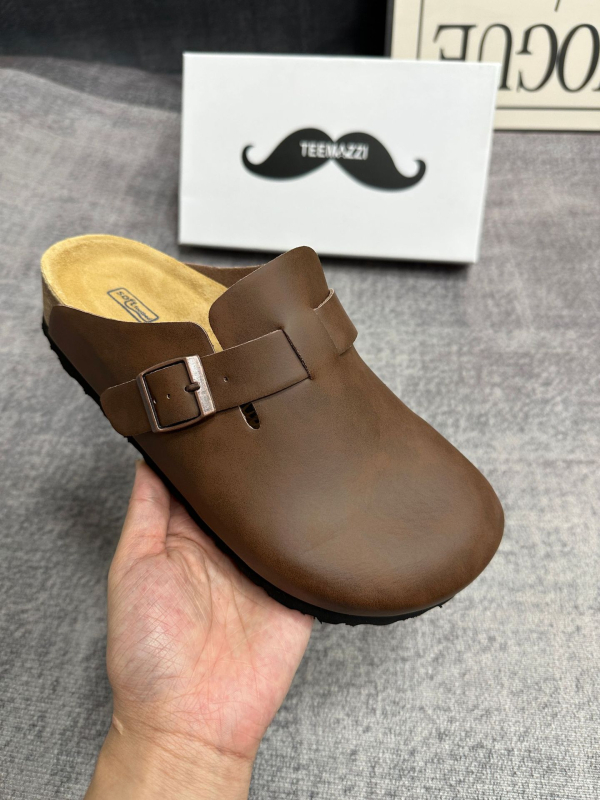 TEEMAZZI moterų mule su piršto kapu iš natūralios odos, kasdieniai laisvalaikio batai moterims, EVA padas, odinė vidinė danga (Viršutinė medžiaga: oda; Padas: EVA; Vidinis: oda)