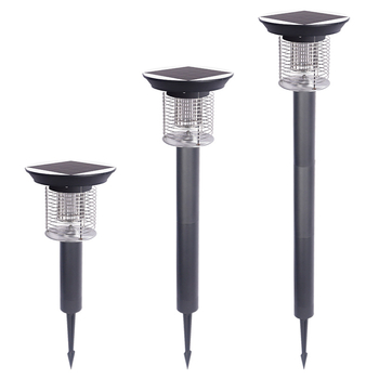 Лампа за комари на открито с електрически удар – соларна, водоустойчива, въртяща се LED лампа за двор до 10㎡, алуминиев корпус
