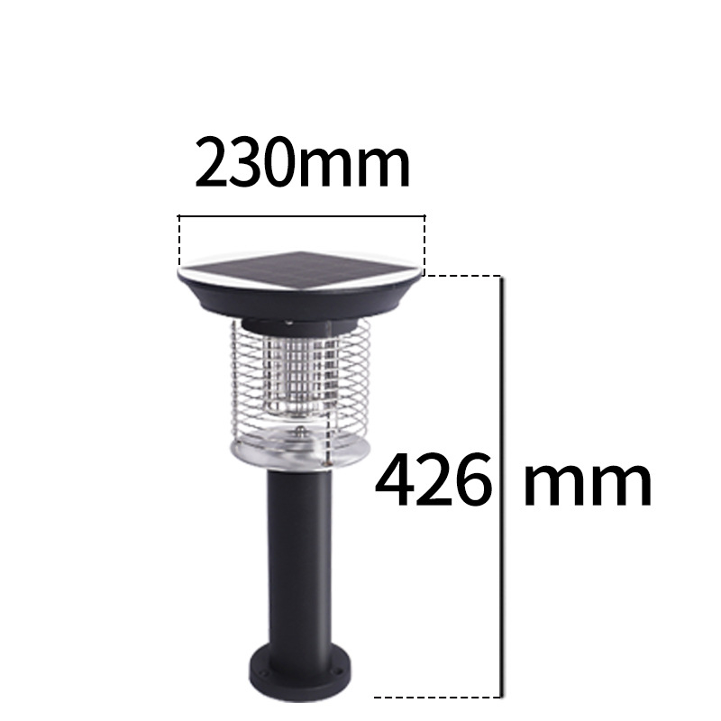 Лампа за комари на открито с електрически удар – соларна, водоустойчива, въртяща се LED лампа за двор до 10㎡, алуминиев корпус