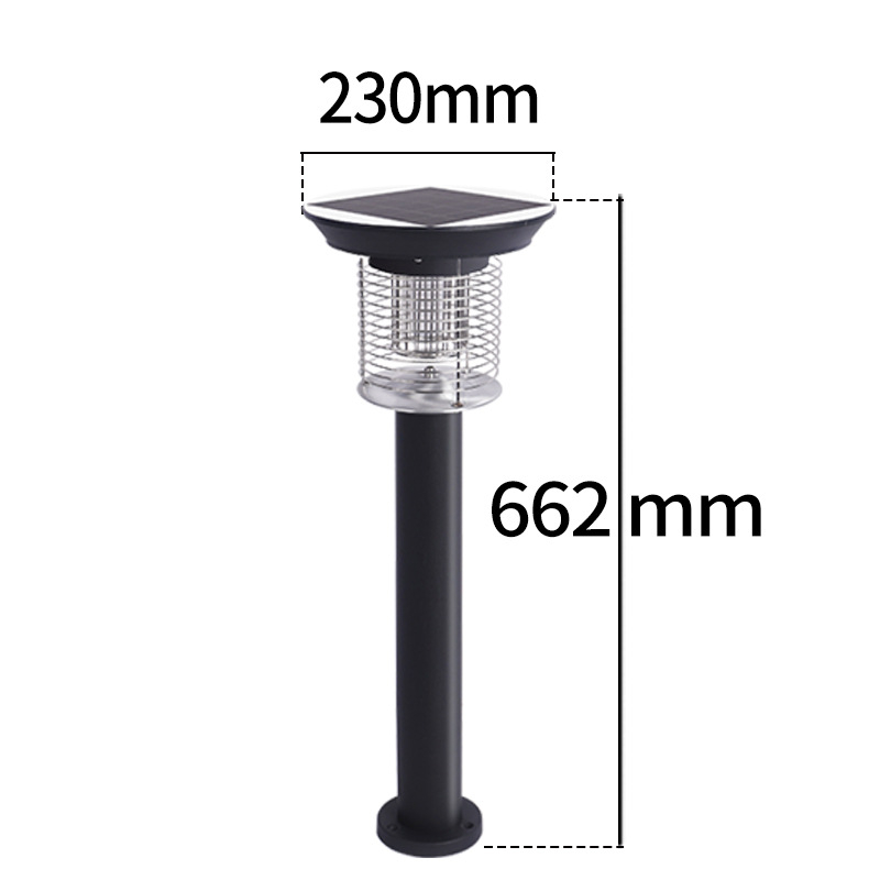 Лампа за комари на открито с електрически удар – соларна, водоустойчива, въртяща се LED лампа за двор до 10㎡, алуминиев корпус