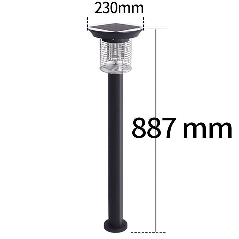 Лампа за комари на открито с електрически удар – соларна, водоустойчива, въртяща се LED лампа за двор до 10㎡, алуминиев корпус
