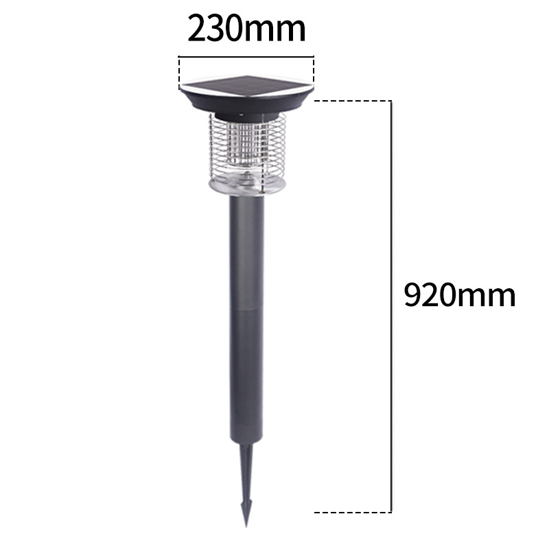 Лампа за комари на открито с електрически удар – соларна, водоустойчива, въртяща се LED лампа за двор до 10㎡, алуминиев корпус