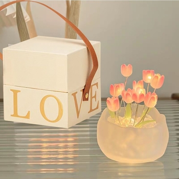 Tulipan noćna lampica – DIY ručno izrađeni dar za završnu maturu, romantičan dar za djevojku ili najbolju prijateljicu; Marka: Unique; Tip sjenila: Drugi; Izvor svjetla: Drugi; Snaga: Drugi; Napon: Drugi