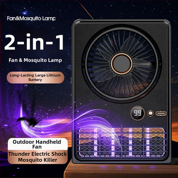 Nástenná lampa na hubenie komárov elektrickým šokom, UV svetlo, vstavaná dobíjateľná batéria a digitálny displej, vhodná pre 41–60 m²