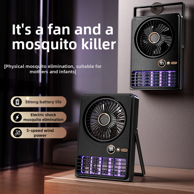 Nástenná lampa na hubenie komárov elektrickým šokom, UV svetlo, vstavaná dobíjateľná batéria a digitálny displej, vhodná pre 41–60 m²