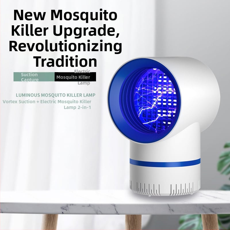 2-in-1 szúnyogirtó lámpa beltéri és kültéri használatra, elektromos sokk, UVA lilás fény, 5V kimenet, 30–50 m² lefedettség