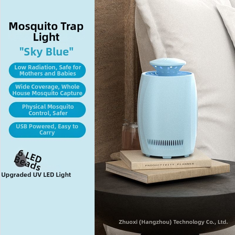 Domáca lampa na hubenie komárov s UV svetlom, svetelná pasca, vhodná pre 31–40 m², netoxická, trvalý režim