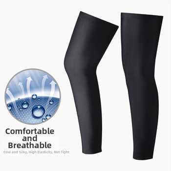 Manșon de picior pentru protecție solară – Ice Silk răcoros, protecție pentru genunchi, pentru alergare în aer liber și ciclism; material: poliester; procesare personalizabilă; etichetă privată licențiată