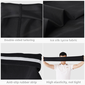 Manșon de picior pentru protecție solară – Ice Silk răcoros, protecție pentru genunchi, pentru alergare în aer liber și ciclism; material: poliester; procesare personalizabilă; etichetă privată licențiată