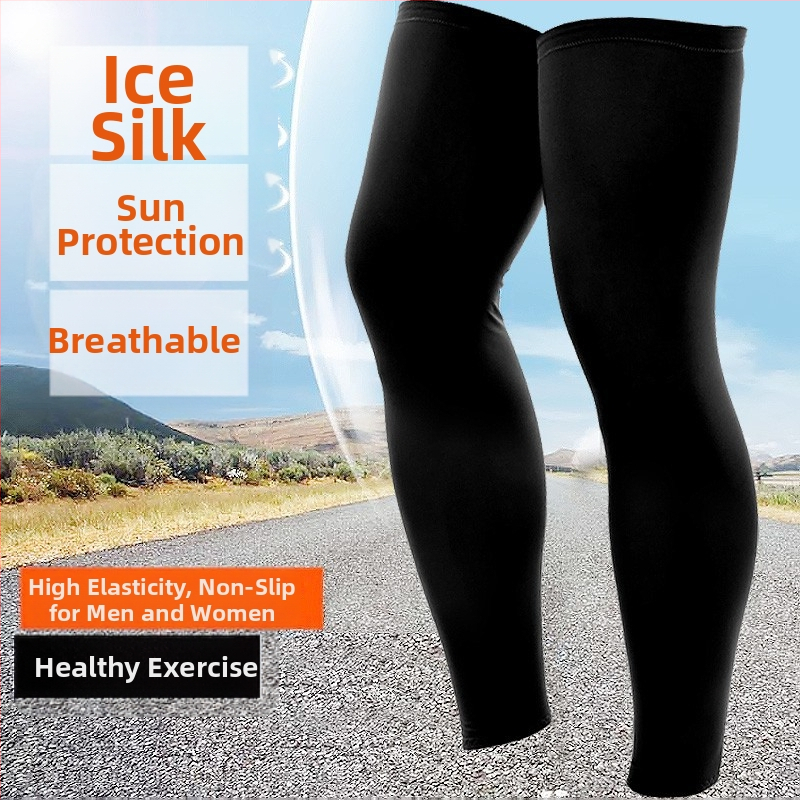 Kāju aizsargs pret sauli – dzesējošs Ice Silk, ceļgalu aizsargs, piemērots skrējiens un riteņbraukšana; materiāls: poliesters; pielāgota apstrāde; licencēts privātā zīmolu zīme