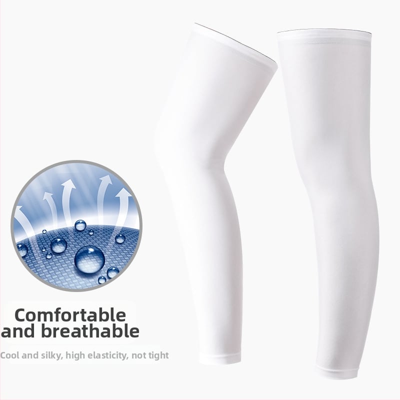 Manșon de picior pentru protecție solară – Ice Silk răcoros, protecție pentru genunchi, pentru alergare în aer liber și ciclism; material: poliester; procesare personalizabilă; etichetă privată licențiată