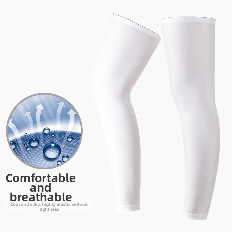 Manșon de picior pentru protecție solară – Ice Silk răcoros, protecție pentru genunchi, pentru alergare în aer liber și ciclism; material: poliester; procesare personalizabilă; etichetă privată licențiată